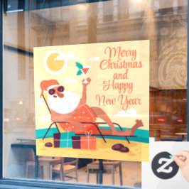 Tropical Santa Window Cloning Fensteraufkleber