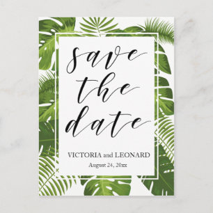 Tropical Save the Date Hochzeitskarte Ankündigungspostkarte