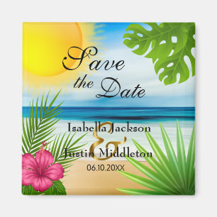 Tropical Save the Date Magnet