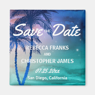Tropical Save the Date Magnete   Palmen