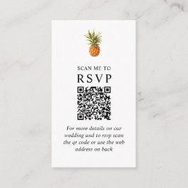 Tropical Scan Me Wedding RSVP QR Code Begleitkarte