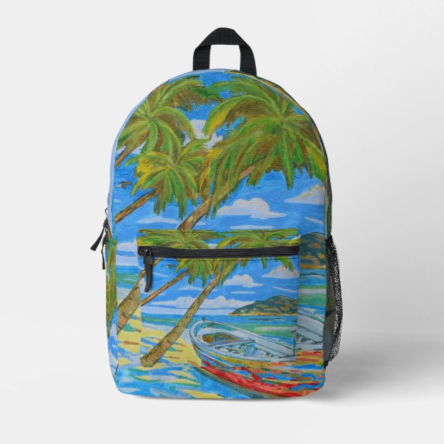 Tropical scene backpack  bedruckter rucksack (Vorderseite)