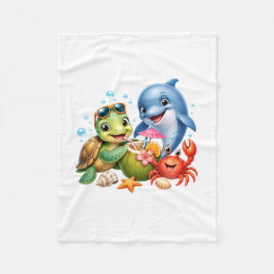 Tropical Sea Friends Stranddecke Fleecedecke