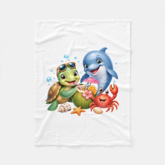 Tropical Sea Friends Stranddecke Fleecedecke (Vorderseite)