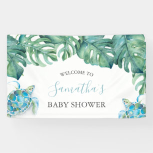 Tropical Sea Turtle Baby Showstrand Banner