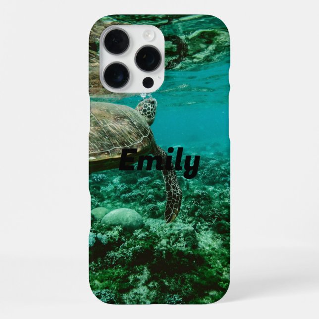 Tropical Sea Turtle Case iPhone 16 Pro Max - Ocean Hülle (Rückseite)
