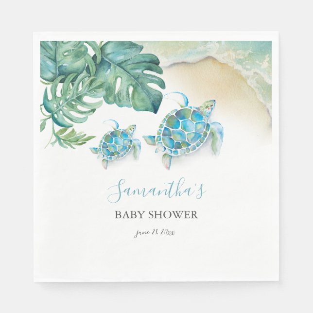 Tropical Sea Turtle Watercolor  Serviette (Vorderseite)