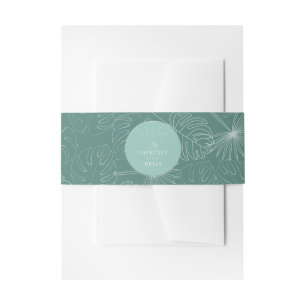 Tropical Seashell Aqua Beach Wedding Einladungsbanderole