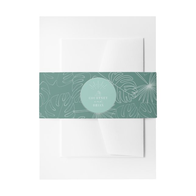 Tropical Seashell Aqua Beach Wedding Einladungsbanderole (Vorderseite Beispiel)