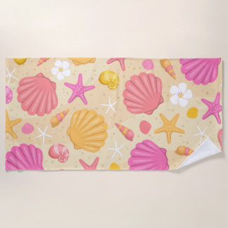 Tropical Seashell Beach Handtuch