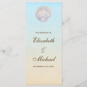 Tropical Seashell Beach Wedding Program Programm
