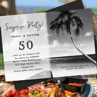 Tropical seine Geburtstagsüberraschung Party Einla Einladung