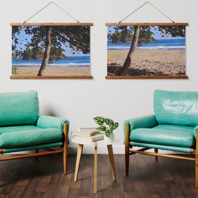 tropical serenity beach wandteppich mit holzrahmen (Wohnzimmer)
