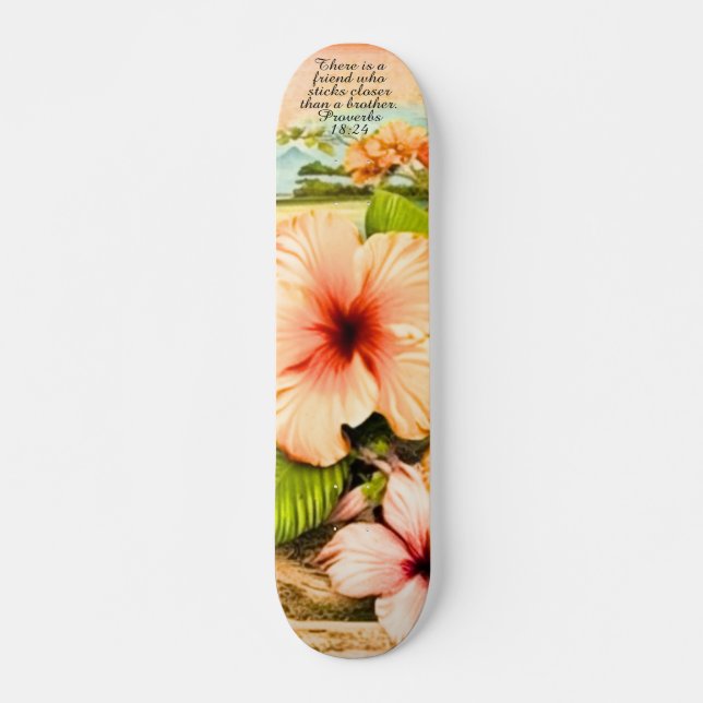 Tropical Skateboard Proverbs 18:24 (Vorne)