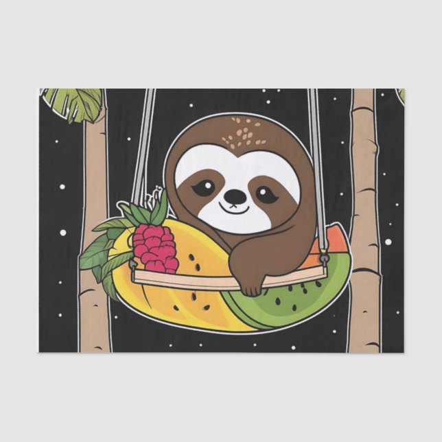 Tropical Sloth Happy Seidenpapier (Vorderseite)