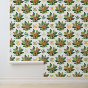 Tropical Sloth Pattern Tapete