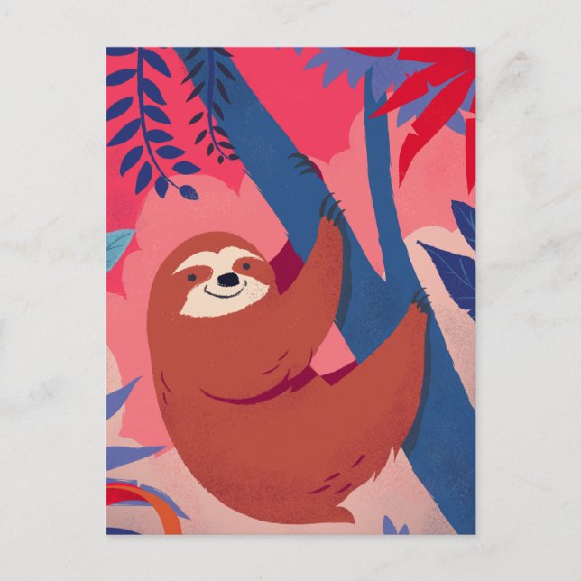Tropical Sloth Postcard Postkarte (Vorderseite)
