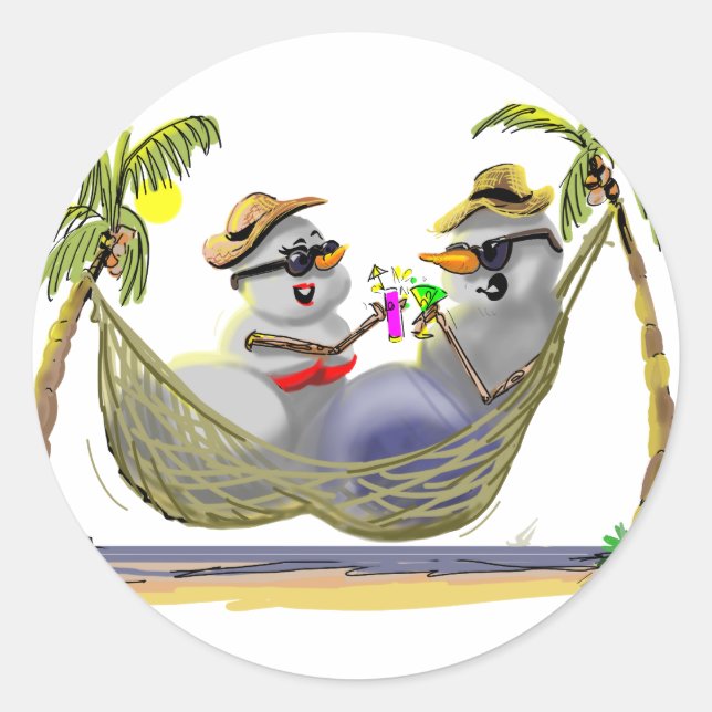 tRoPiCaL sNoWcOuPLe Runder Aufkleber (Vorderseite)