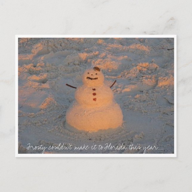 Tropical Snowman Postkarte (Vorderseite)