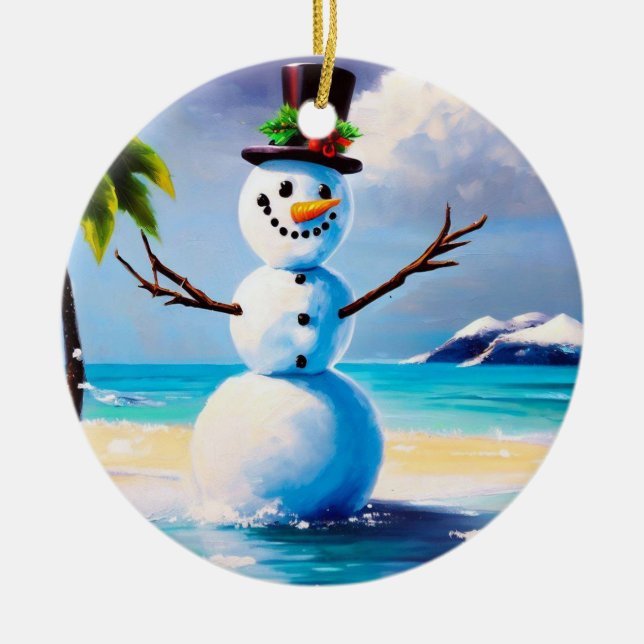 Tropical Snowman Weihnachtsschmuck (Vorne)