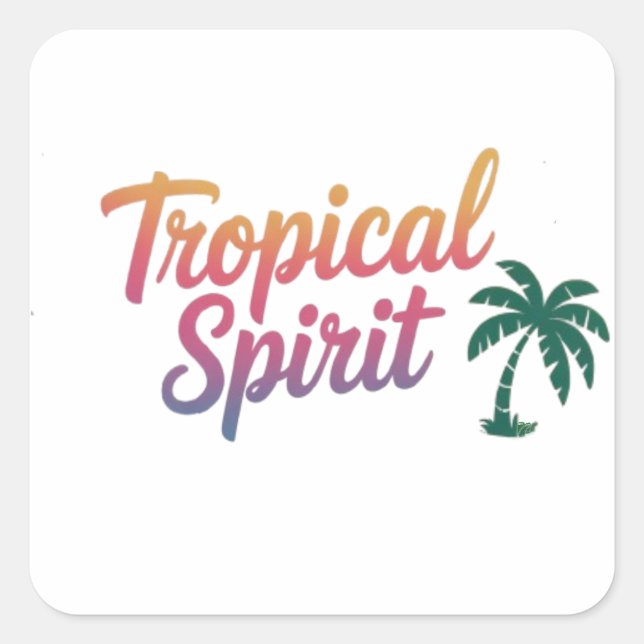 Tropical spirit quadratischer aufkleber (Vorderseite)