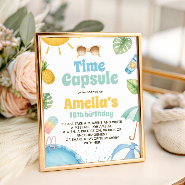 Tropical Splish Splash Zeitkapsel-Schild Sockelschild (Von Creator hochgeladen)