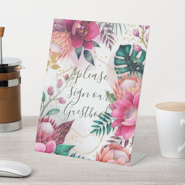 Tropical Stardust Garden Floral Paradise Wedding  Sockelschild (In SItu)