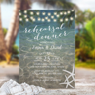 Tropical Starfish Beach Hochzeit Probe Einladung