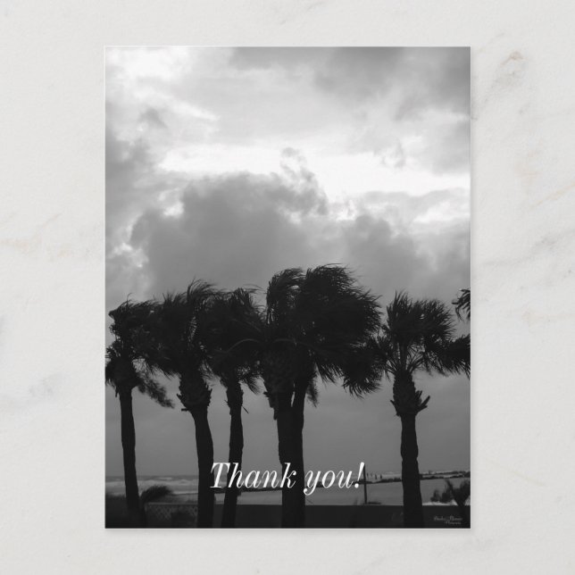 Tropical Stormy Skies Grayscale Postkarte (Vorderseite)