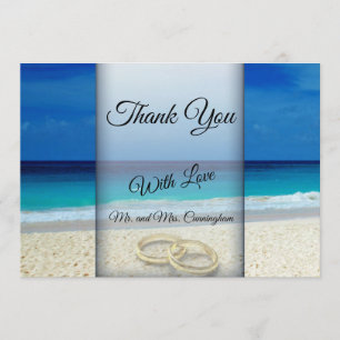 Tropical Strand Hochzeit & Ringe Dankeschön-Karte Einladung