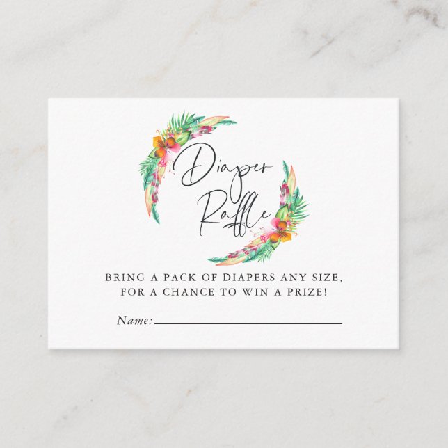 Tropical Summer Beach Baby Duschdusche Windelwanne Begleitkarte (Vorderseite)