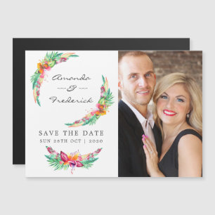 Tropical Summer Beach Hochzeit Save the Date Magneteinladung