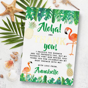 Tropical Summer Beach Luau Babydusche Vielen Dank Folieneinladung