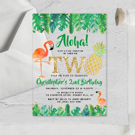 Tropical Summer Beach Luau Boys 2. Geburtstag Acryleinladungen