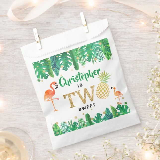 Tropical Summer Beach Luau Boys 2. Geburtstag Geschenktütchen (Ausgeschnitten)