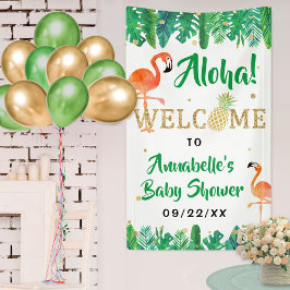 Tropical Summer Beach Luau Boys Baby Dusche Banner