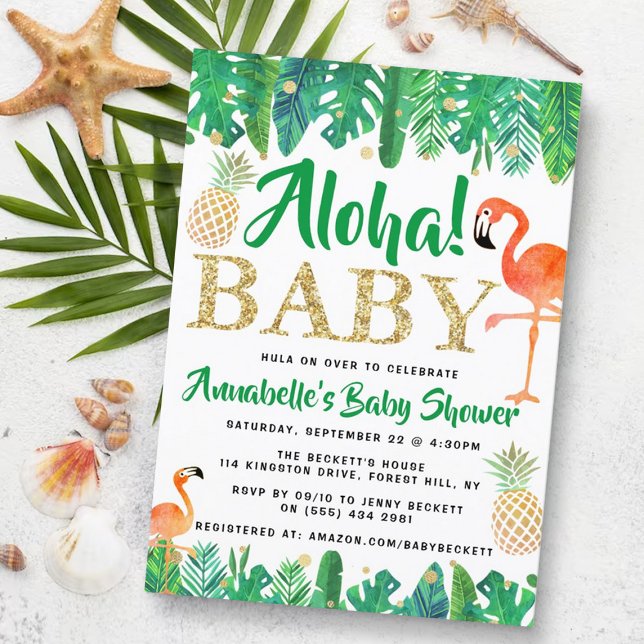 Tropical Summer Beach Luau Boys Baby Dusche Einladung (Von Creator hochgeladen)
