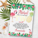 Tropical Summer Beach Luau Girls 2. Geburtstag Rea Folieneinladung<br><div class="desc">Dankeschön im Stil mit diesen süßen und sehr trendigen realen Folie gepresst 2. Geburtstag danke Ihnen Karten. Dieses Design lässt sich leicht mit Ihrer speziellen Veranstaltungsformulierung personalisieren und Ihre Gäste werden begeistert sein,  wenn sie diese fantastischen Dankesworte erhalten.</div>