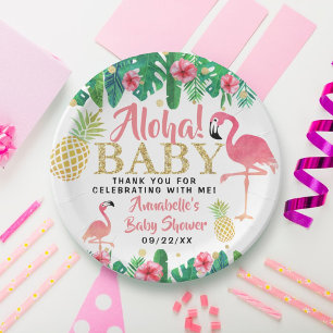 Tropical Summer Beach Luau Girls Babydusche Pappteller