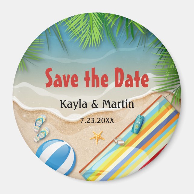 Tropical Summer Beach Party Save the Date Magnet (Vorne)