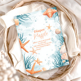 Tropical Summer Beach Starfish Diapper Raffle Begleitkarte