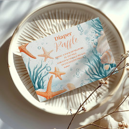Tropical Summer Beach Starfish Diapper Raffle Begleitkarte