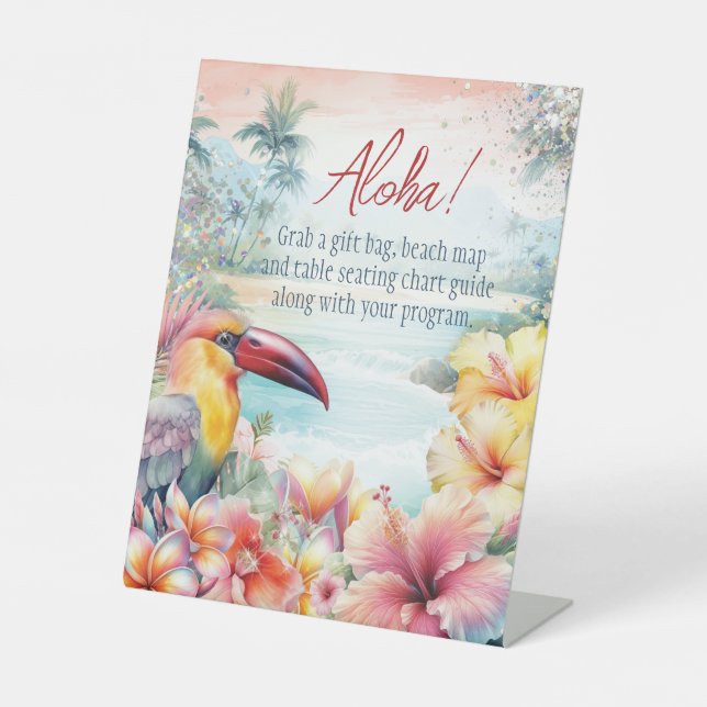 Tropical Summer Beach Table Sign Sockelschild (Vorderseite)