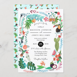 Tropical Summer Birds   Einladungen zur Hochzeit
