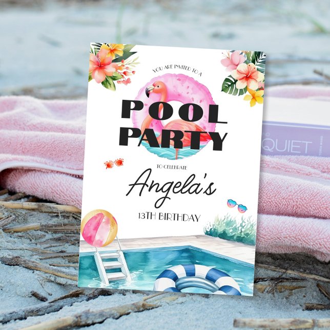 Tropical Summer Birthday Pool Party Einladung (Von Creator hochgeladen)