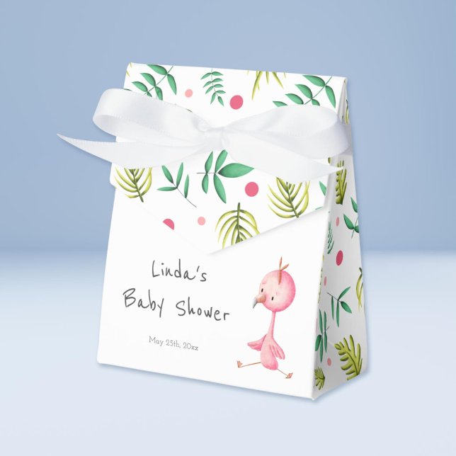 Tropical Summer Flamingo Baby Dusche Personalisier Geschenkschachtel (Von Creator hochgeladen)