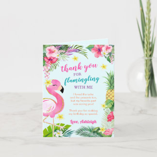 Tropical Summer Flamingo Danke Karte