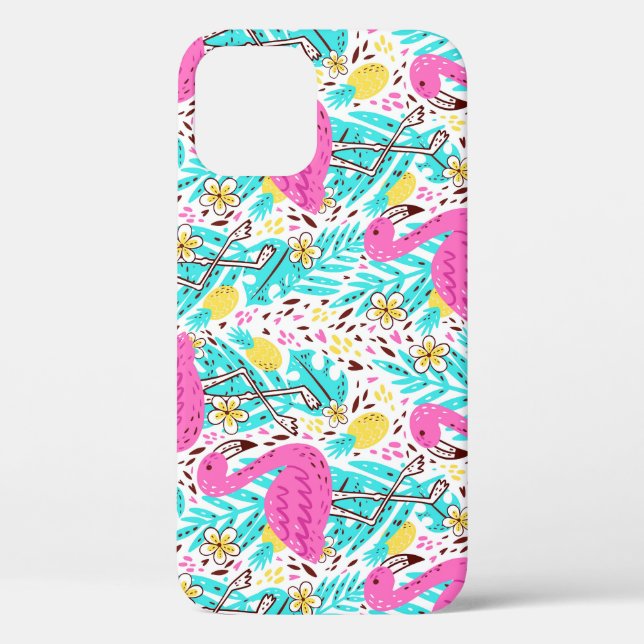 Tropical Summer Flamingo: Helle Muster Elemente Case-Mate iPhone Hülle (Rückseite)
