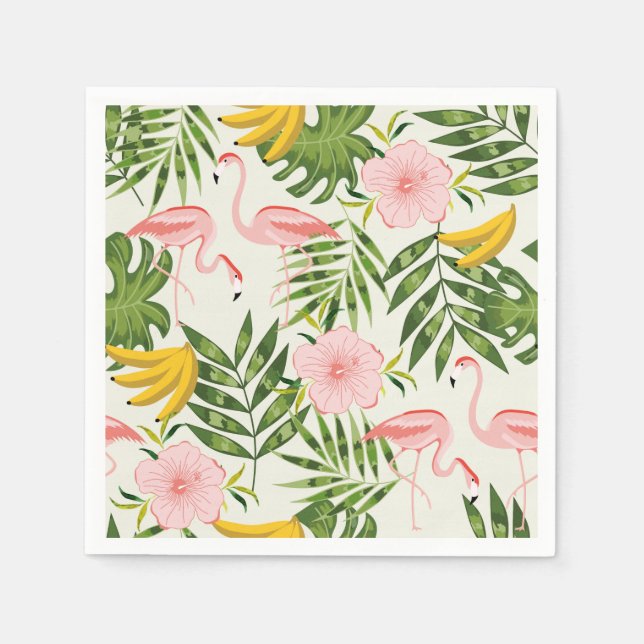 Tropical Summer Flamingo Napkin Serviette (Vorderseite)