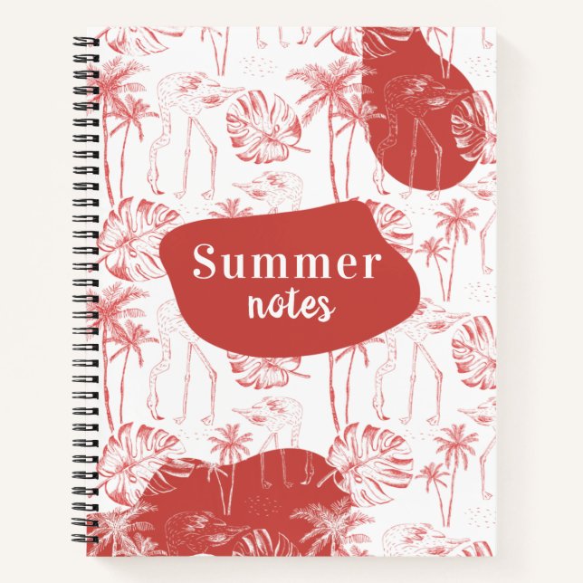 Tropical Summer Flamingo Notizbuch (Vorderseite)